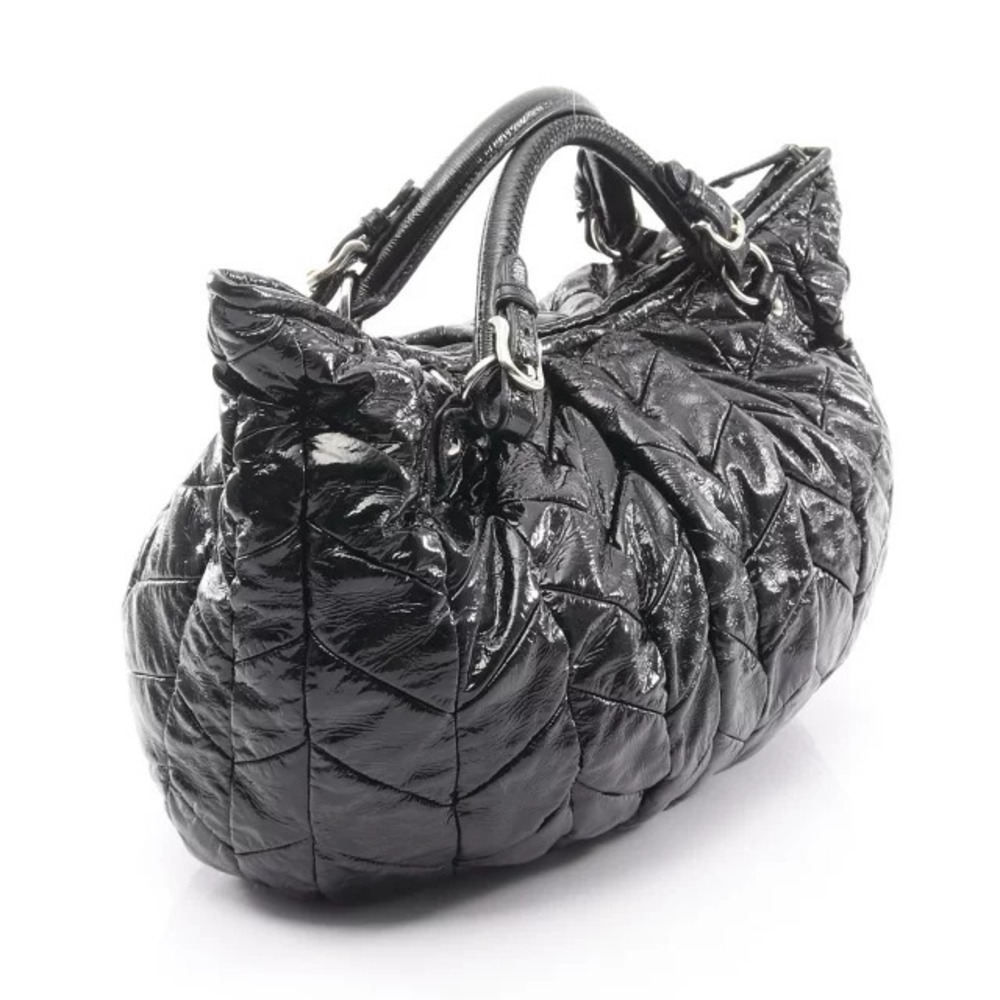 Miu MIu Quilted Handbag Patent Vernis Leather Black - Picture 2 of 9